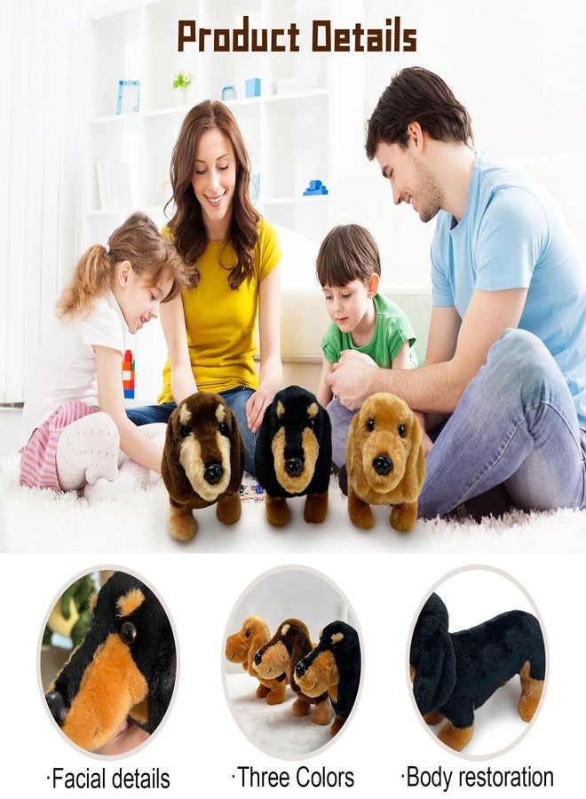 JUSTQUNSEEN 3Pcs Dachshund Dog Stuffed Animal 9.8" Stuffed Animals Set Cute Plush Stuffed Dogs Soft Cuddly Dog Toy for Birthday Children's Party, Best Gift for Kids Puppy Stuffed Toy - Image 5